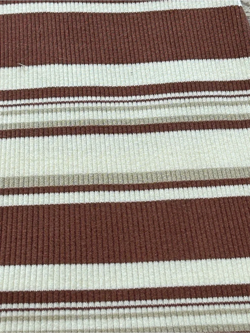 NWT A&F Sleeveless Brown & Cream Striped Rib Knit Maxi Dress